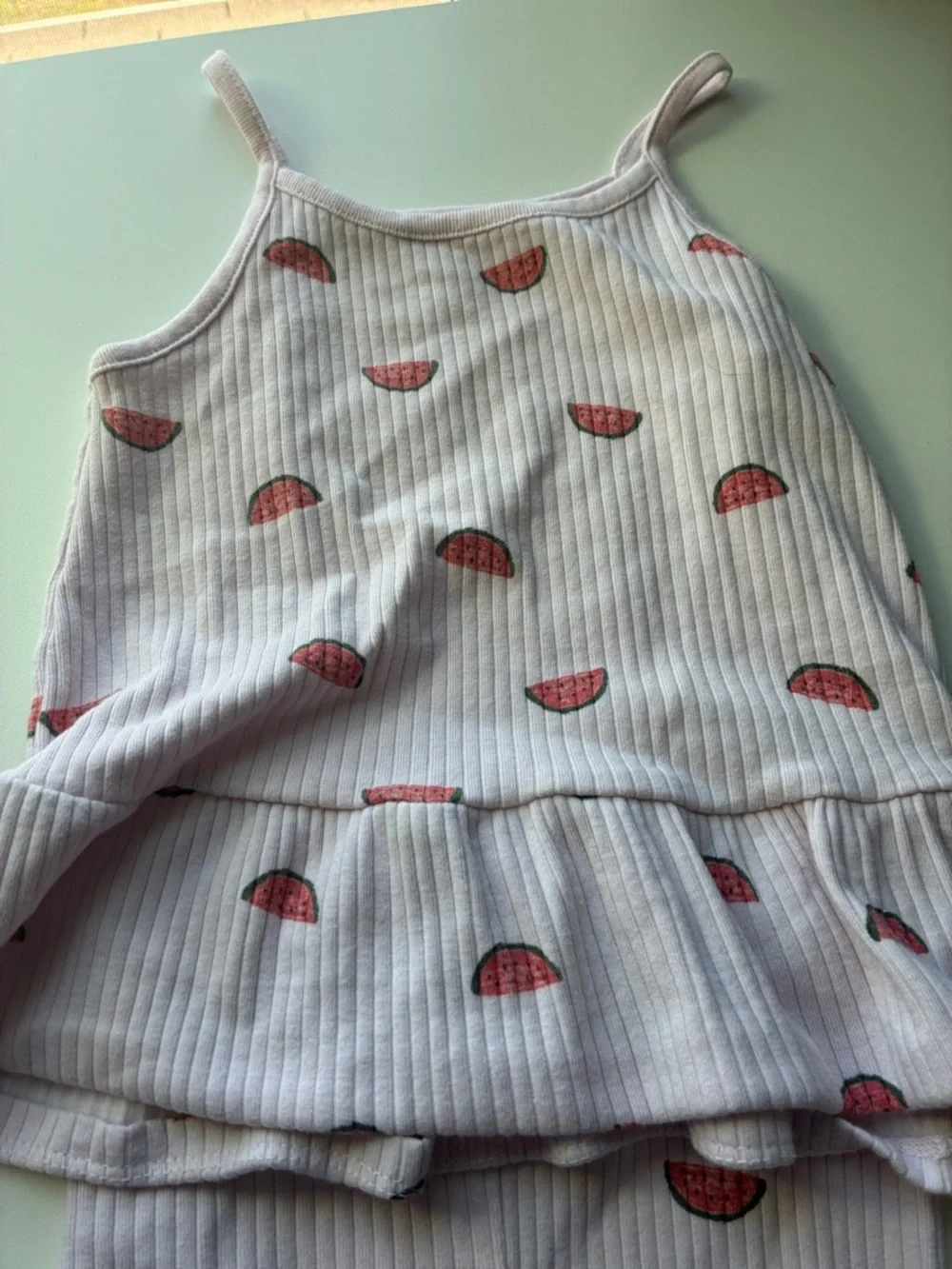Carter's Cream Ribbed Tank with Pale Pink Trim - Picture 4 of 5